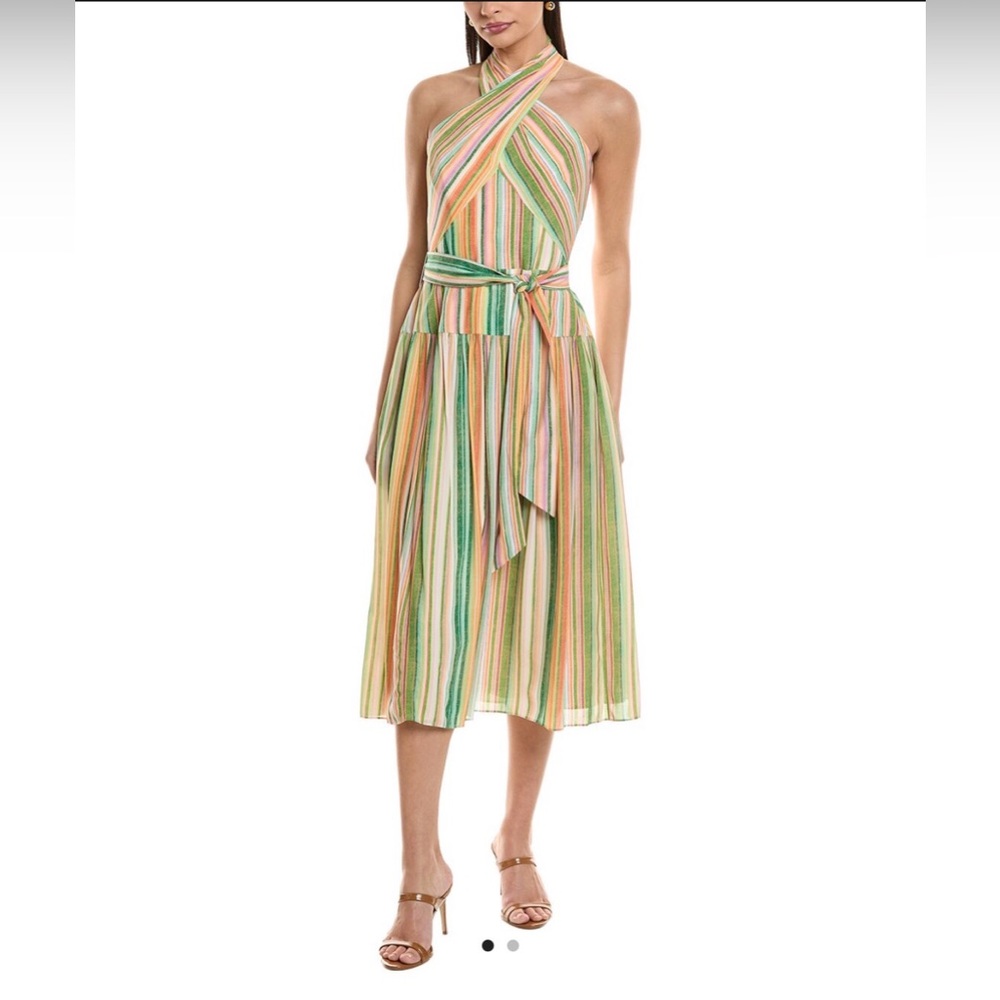 Shoshanna Multicolor Striped Midi Dress